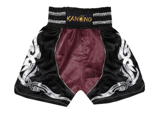 Kanong Bokseshorts Boxing Shorts : KNBSH-202-Rød brun-Sort